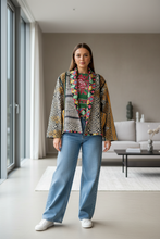 Load image into Gallery viewer, Kantha Short Jacket (Free Size)