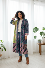 Load image into Gallery viewer, Vintage Sari Kantha Jacket Long