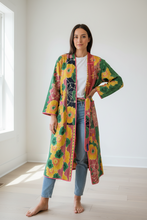 Load image into Gallery viewer, Vintage Sari Kantha Jacket Long