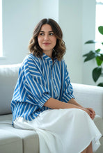 Load image into Gallery viewer, Blockprint Cotton shirt, Free size