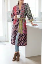 Load image into Gallery viewer, Vintage Sari Kantha Jacket Long