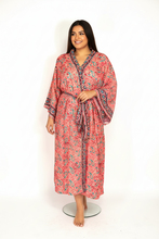 Load image into Gallery viewer, New Silk Sari Long Kimono (Plus Size)
