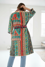Load image into Gallery viewer, Vintage Sari Kantha Jacket Long