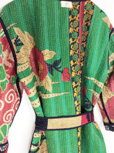 Load image into Gallery viewer, Vintage Sari Kantha Jacket Long