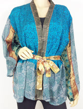 Load image into Gallery viewer, Vintage Silk Sari Kimono Short
