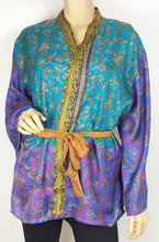 Load image into Gallery viewer, Vintage Silk Sari Kimono Short