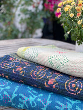 Load image into Gallery viewer, Indigo Kantha Quilt