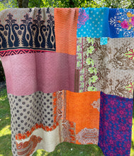Load image into Gallery viewer, Vintage Sari Kantha Quilt