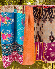 Load image into Gallery viewer, Vintage Sari Kantha Quilt
