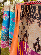 Load image into Gallery viewer, Vintage Sari Kantha Quilt