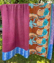 Load image into Gallery viewer, Vintage Sari Kantha Quilt