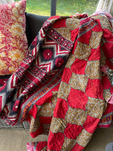 Load image into Gallery viewer, Vintage Sari Kantha Quilt