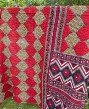 Load image into Gallery viewer, Vintage Sari Kantha Quilt