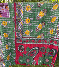 Load image into Gallery viewer, Vintage Sari Kantha Quilt