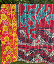Load image into Gallery viewer, Vintage Sari Kantha Quilt