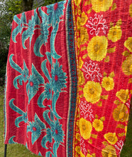 Load image into Gallery viewer, Vintage Sari Kantha Quilt