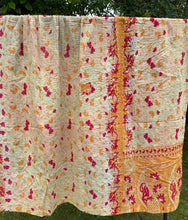 Load image into Gallery viewer, Vintage Sari Kantha Quilt