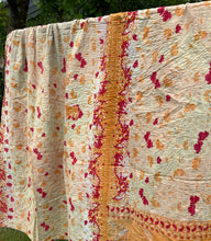 Load image into Gallery viewer, Vintage Sari Kantha Quilt