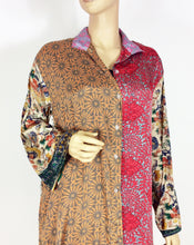Load image into Gallery viewer, Vintage Silk Sari Long Shirt