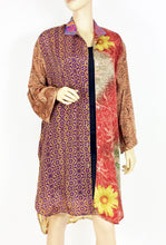 Load image into Gallery viewer, Vintage Silk Sari Long Shirt