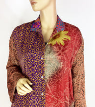 Load image into Gallery viewer, Vintage Silk Sari Long Shirt