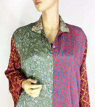 Load image into Gallery viewer, Vintage Silk Sari Long Shirt