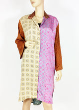 Load image into Gallery viewer, Vintage Silk Sari Long Shirt