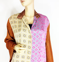 Load image into Gallery viewer, Vintage Silk Sari Long Shirt