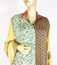 Load image into Gallery viewer, Vintage Silk Sari Long Shirt