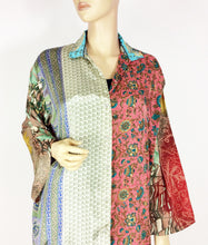 Load image into Gallery viewer, Vintage Silk Sari Long Shirt
