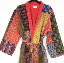 Load image into Gallery viewer, Ajrakh Kantha Robe