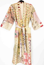 Load image into Gallery viewer, Vintage Silk Sari Patchwork Kantha Robe