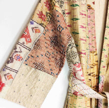 Load image into Gallery viewer, Vintage Silk Sari Patchwork Kantha Robe