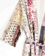 Load image into Gallery viewer, Vintage Silk Sari Kantha Patchwork Robe