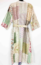 Load image into Gallery viewer, Vintage Silk Sari Kantha Patchwork Robe