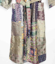 Load image into Gallery viewer, Vintage Silk Sari Patchwork Kantha Robe