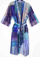 Load image into Gallery viewer, Vintage Silk Sari Patchwork Kantha Robe