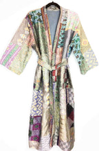 Load image into Gallery viewer, Vintage Silk Sari Patchwork Kantha Robe