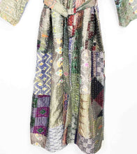 Load image into Gallery viewer, Vintage Silk Sari Patchwork Kantha Robe