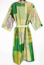 Load image into Gallery viewer, Vintage Silk Sari Kantha Patchwork Robe