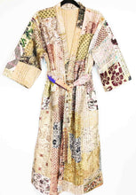 Load image into Gallery viewer, Vintage Silk Sari Patchwork Kantha Robe