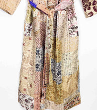 Load image into Gallery viewer, Vintage Silk Sari Patchwork Kantha Robe
