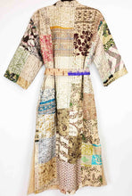 Load image into Gallery viewer, Vintage Silk Sari Patchwork Kantha Robe
