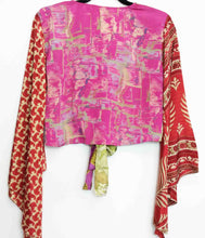 Load image into Gallery viewer, Sari Patchwork Wrap Top
