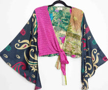 Load image into Gallery viewer, Sari Patchwork Wrap Top