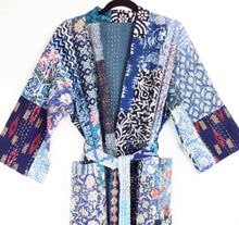Load image into Gallery viewer, Blockprint Patchwork Kantha Robe