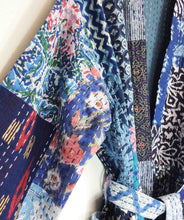 Load image into Gallery viewer, Blockprint Patchwork Kantha Robe