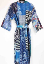 Load image into Gallery viewer, Blockprint Patchwork Kantha Robe