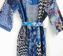 Load image into Gallery viewer, Blockprint Patchwork Kantha Robe
