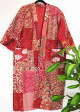 Load image into Gallery viewer, Blockprint Patchwork Kantha Robe